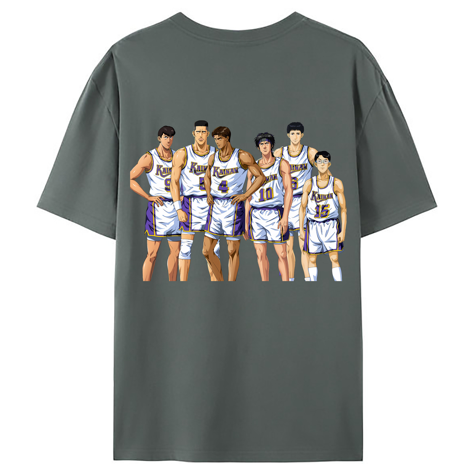 （画像用） SLAM DUNK／スラムダンク 綿100％ メンズ半袖Tシャツ（バックプリント） 通気性